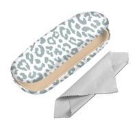 BHAHB Funda protectora rígida para gafas, caja de gafas con paño de limpieza para niñas y mujeres, bonita estética, M2-leopardo gris, talla única