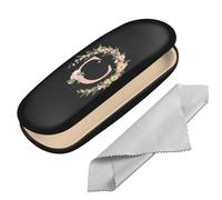 BHAHB Funda rígida para gafas, funda protectora con letra inicial para gafas, caja de gafas con paño de limpieza, para mujeres y hombres, letra-C, talla única
