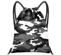 BHAHB Mochila con cordón para bolsa de cuerda, impermeable, bonita para deportes, playa, natación, viajes (13 x 17 pulgadas), Z40-camuflaje negro, Talla única, A