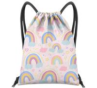 BHAHB Mochila con cordón para bolsa de cuerda, impermeable, bonita para deportes, playa, natación, viajes (13 x 17 pulgadas), Z23-arcoíris, Talla única, A