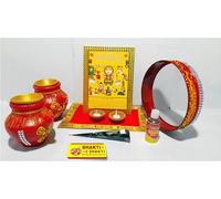 Bhakti2Shakti - Making Worship Special - Diseñador hecho a mano Karwa con diya ghee batti foto chalni/channi aasan mehandi alta | Fancy karva kalash | karwa chauth | mitti ka karwa | karvachoth set