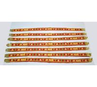 Bhakti2Shakti - Making Worship Special - Jai Mata Di Velvet Patti - 90 cm de largo (paquete de 12) | Kanya Poojan Chunri | Diadema de terciopelo Jai Mata Di de diseño elegante