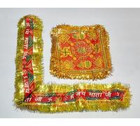 Bhakti2Shakti - Making Worship Special - Navratri Fancy Mata Chunri - 25 x 25 cm (6 piezas) y Jai Mata Di Patti - 90 cm de largo (6 piezas) | Kanya Poojan Chunri | Diseño elegante Jai Mata Di Diadema