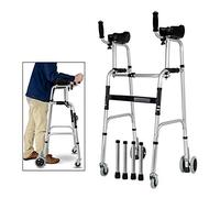 BHANAY Andador, Andador estándar para Personas Mayores, Asistente para Caminar Ajustable y Plegable Equipado con Almohadilla para reposabrazos y 4 Ruedas para Movilidad Limitada con discapacitados