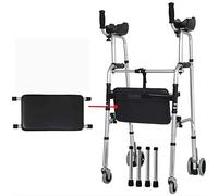 BHANAY Andador, Andador Plegable liviano para Personas Mayores: Andador con Ruedas de Altura Ajustable con Almohadilla de Soporte para reposabrazos y Ruedas