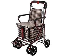 BHANAY Andador con Ruedas Andador Vertical Plegable, Andador con Andador liviano, Altura del Asiento estándar, Asiento y Ruedas, Sistema de Freno Doble, para Personas Mayores y Adultos