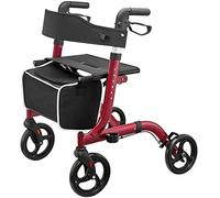 BHANAY Andador con Ruedas para Personas Mayores, Andador para Adultos Plegable de Aluminio, con Ruedas y Asiento, Mango Ajustable, Regalo pequeño