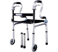 BHANAY Andador de aleación de Aluminio, polea Antideslizante Ajustable y Plegable, para Andadores Mayores, con Ruedas, Carga máxima 180 kg, pequeño Regalo