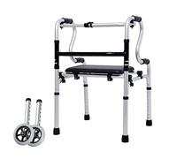 BHANAY Andador para Personas Mayores con Asiento, andadores estándar Plegables para Adultos con 2 Ruedas Delanteras Andador portátil liviano Ayuda de Movilidad Ajustable en Altura para discapacitados