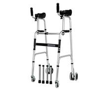 BHANAY Andador Plegable 4 en 1 con Soporte para reposabrazos, Andador de 4 Ruedas, Asiento Acolchado, Ayuda a la Movilidad, Altura Ajustable para Adultos Mayores discapacitados (2 Ruedas con Asiento)