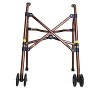 BHANAY Ayuda para Caminar Liviana y Plegable con Ruedas de 6 Pulgadas, andadores de Aluminio marrón para Ancianos para hospitales en el hogar al Aire Libre, Carga de 100 kg / 220 LB Hola