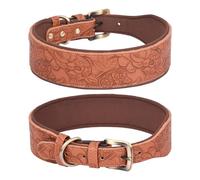 BHFYOB Collar ajustable para perros, collar ancho de piel, para perros grandes, galgos italianos, suministros para mascotas