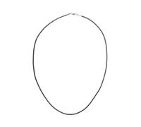 BHFYOB Collar de cadena de cuerda de cuero negro, correa de cordón suave y fina, cierre de mosquetón plateado, regalo de joyería para hombres, mujeres, niñas y niños, 50cm, Cuerda de cera