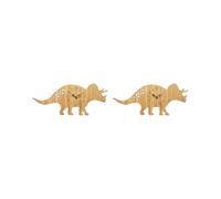 BHFZIAP Juego de 2 relojes de pared con diseño de dinosaurio, para escritorio, aula, números de cuarzo, triceratops