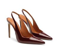 BHGLUZGBY Tacones Altos High Heels Dedo Puntiagudo Stiletto Slingback Estiramiento Deslizamiento Bombas Respaldo Charol Zapatos Vestir 11cm-Red||43