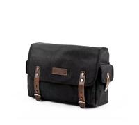BHGMGEBLV Bolsas De Equipaje para Moto para Mochila De Motocicleta Bolsa Asiento Trasero Retro Marrón Cuero Lona Lateral Motociclista(Black (Large))