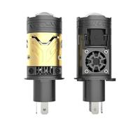 BHGMGEBLV Conjunto de faro delantero Bombilla Faro LED H4 Lente Proyector CANBUS Ventilador Turbo Superbrillante Luz Coche 9003/HB2 Faros Delanteros Izquierdo(2PCS)