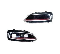 BHGMGEBLV Conjunto De Faros Delanteros Lado Del Conductor Para VW Para Polo 2011 2012 2013 2014 2015-2018 Mejora Del Conjunto De Faros Delanteros Con Lente Proyector LED(Red 1 Set)