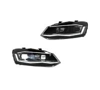 BHGMGEBLV Conjunto De Faros Delanteros Lado Del Conductor Para VW Para Polo 2011 2012 2013 2014 2015-2018 Mejora Del Conjunto De Faros Delanteros Con Lente Proyector LED(Silver 1 Set)