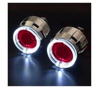BHGMGEBLV Faros Angel Eyes para coche LED Angel Eyes Halo 2,5 Pulgadas Lente Proyector Bi-xenón Devil H4 H7 Faro Retroadaptado H1 Lámpara Xenón Personalización Kit halo para faross(White Red)