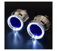 BHGMGEBLV Faros Angel Eyes para coche LED Angel Eyes Halo 2,5 Pulgadas Lente Proyector Bi-xenón Devil H4 H7 Faro Retroadaptado H1 Lámpara Xenón Personalización Kit halo para faross(White Blue)
