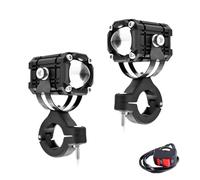 BHGMGEBLV Luces Adicionales Moto 2 Uds Motocicleta LED Explorers Faro Proyector Lente Antiniebla Lámpara Auxiliar Impermeable(With Switch)