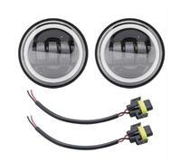BHGMGEBLV Luces Adicionales Moto Para Electra Glide Para Softail Fat Boy Para Touring Motorcycle Faro LED De 7Pulgadas Con Faros Antiniebla 4.5Pulgadas Impermeable(4.5 Black fog light)