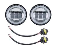 BHGMGEBLV Luces Adicionales Moto Para Electra Glide Para Softail Fat Boy Para Touring Motorcycle Faro LED De 7Pulgadas Con Faros Antiniebla 4.5Pulgadas Impermeable(Chrome fog light)