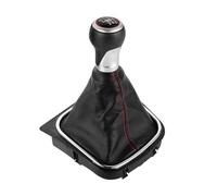 BHGMGEBLV Para VW Para Golf 5 6 MK5 MK6 R32 Para GTI 2004-2009 Perilla De Palanca Cambios Coche Velocidad Cambio Marchas Pomo(Red Line 6 Speed A)