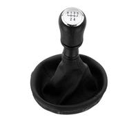 BHGMGEBLV Para VW Transporter T5 T5.1 Gp 2003-2010 Coche 6 Velocidades Perilla De Caja Cambios Bota Cuero Cambio Marchas Pomo(Silver 5 Speed)