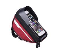 BHGMGEBLV Porta Teléfono Bicicleta Bolsa Impermeable para Bicicleta Soporte Manillar Tubo Dirección Delantero Funda para Pantalla Táctil Bolsas Ciclismo para Teléfono Móvil Y Soporte Móvil Moto(Red)