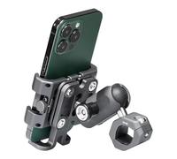 BHGMGEBLV Porta Teléfono Bicicleta Soporte para Teléfono Motocicleta O Bicicleta Aleación Aluminio con Amortiguador Vibraciones Manillar ATV/UTV Scooter Y GPS Soporte Móvil Moto