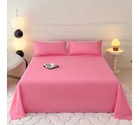 BHGRTSQ Juego de sábanas de 3 Piezas en Color Liso. Sábanas hipoalergénicas y Transpirables con 2 Fundas de Almohada Dormitorio o la residencia de estudi(Size:150×230cm,Color:Magenta)