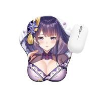 BHGSYWQ Alfombrilla de ratón con reposamuñecas 3D, alfombrilla ergonómica multidiseño, adecuada para portátiles, oficina y uso doméstico, 5,5 cm x 21,5 cm (SBD-005 Raiden Shogun)