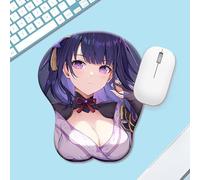 BHGSYWQ Alfombrilla de ratón con reposamuñecas 3D, alfombrilla ergonómica multidiseño, adecuada para portátiles, oficina y uso doméstico, 5,5 cm x 21,5 cm (perfil lateral de Raiden Shogun)