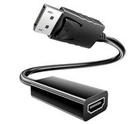 BHHB DisplayPort a HDMI con Pestillo, Transmisión Unidireccional Adecuado para Televisores de Alta Definición, Computadoras, Monitores, Computadoras de Escritorio, Portátiles, Proyectores y más