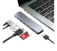 BHHB Hub USB C Adaptador para MacBook Pro Air Docking Station 8 en 2 Multipuerto Adaptador para Mac Book 4K@30Hz HDMI, Thunderbolt 4/3, USB 3.0, SD/TF USBC Hub Tipo C Dock para Mac M5 M4 M3 M2 M1