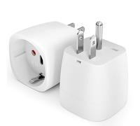 BHHB Paquete de 2 Adaptador Enchufe USA, de Español de 2 Pines a Americano de 3 Pines Adaptador Enchufe Americano Apto para Estados Unidos, Canadá, Japón, México etc