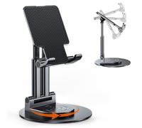 BHHB Soporte Ajustable para teléfono móvil, Soporte para Mesa, Soporte para teléfono móvil con Base giratoria de 360 Grados, para Smartphones, iPad Mini, Kindle y más (Negro)