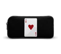 BHHJKK Ace of Hearts - Estuche grande para lápices, bolsa con cremallera, organizador de bolígrafos, bolsa de maquillaje para mujeres y hombres, Como se muestra en la imagen, Talla única, Estuches