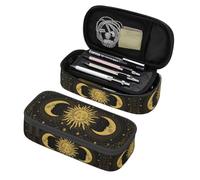 BHHJKK Astrology Moon and Sun? Estuche grande para lápices, estuche con compartimentos con cremallera, bolsa de papelería para niños, adolescentes, estudiantes, suministros escolares, Luna, sol y