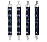 BHHJKK Bolígrafo retráctil con la bandera de Islandia, tinta azul, escritura suave con agarre cómodo, suministros de oficina para hombres y mujeres, 4 unidades