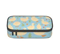 BHHJKK Caja de lápices con diseño de cabeza de águila con cremallera, organizador de lápices de dibujo vacío, hermosas cajas portátiles de gran capacidad para oficina, Patrón impreso de patos, Talla