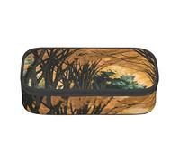 BHHJKK Caja de lápices con estampado de flores con cremallera, organizador de lápices de dibujo vacío, hermosas cajas portátiles de gran capacidad para oficina, Camino al parque otoñal, Talla única,