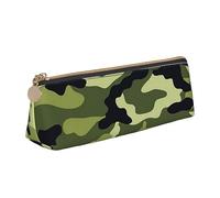 BHHJKK Caja de lápices con textura de pared de ladrillo rojo, gran capacidad y resistente, para cajas portátiles para organizadores de oficina, hermosa caja de lápices con cremallera, verde camuflaje,
