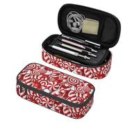 BHHJKK Colorido estuche organizador de lápices arcoíris de gran capacidad, con cremallera, suministros escolares, para niñas y niños, Bastón de caramelo de Navidad, rojo y blanco, Talla única,