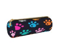 BHHJKK Colorido estuche para lápices con estampado de huellas de perro y gato, con cremallera, bolsa organizadora de cosméticos para oficina, escuela, universidad, trabajo, Como se muestra en la