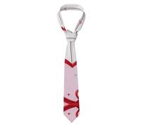 BHHJKK Corbata para hombre, diseño de corazón rojo, 8 cm, ideal para bodas y negocios
