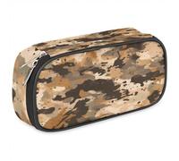 BHHJKK Estuche de cuero con textura de camuflaje para lápices, organizador de artículos de papelería de gran capacidad, para niños y niñas, estuche de almacenamiento militar abstracto para la escuela,