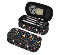 BHHJKK Estuche grande con compartimentos con cremallera, diseño de setas, caracoles, mariposas, para niños, adolescentes, estudiantes, suministros escolares, Patrón de ciencia, química, biología,